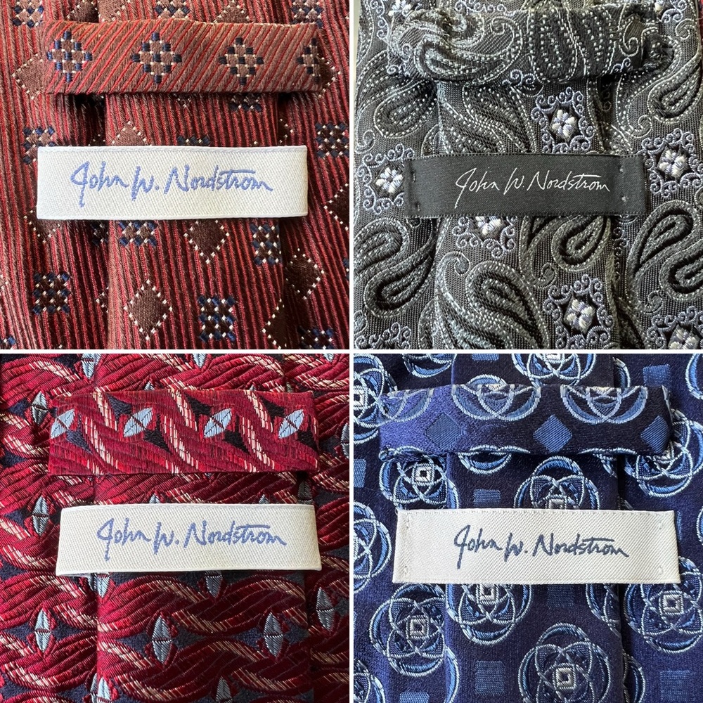 👔4️⃣Bundle of 4 Silk Neck Ties / Neckties by John W. Nordstrom—Standard Length - Picture 13 of 15